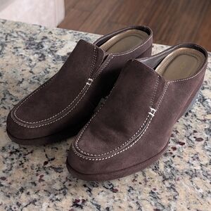 Nickels Brown Suede Slip-On Wedge Loafers Sz 8~New